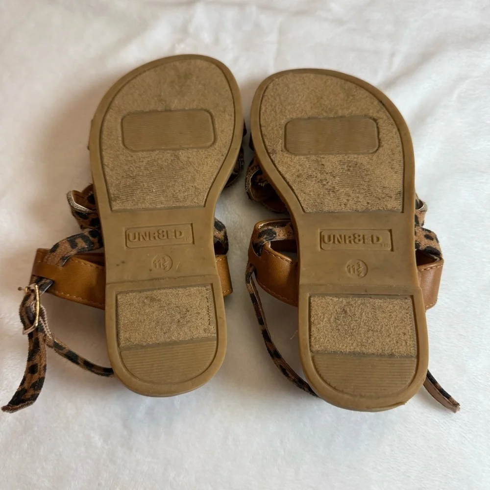 Unr8ed Leopard Print Strap Sandals